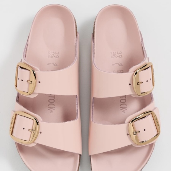 BIRKENSTOCK ARIZONA Big Bickle High Shine Light Rose Sandals - Picture 12 of 14